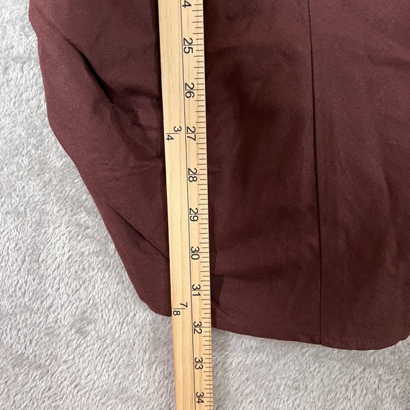 Zara Dress Women Small Dark Brown Ruched Linen Blend Sweetheart Mini Bodycon NWT - Picture 7 of 9